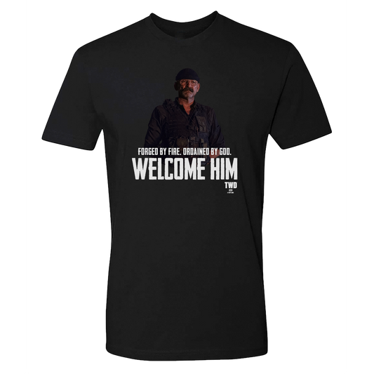The Walking Dead Welcome Him Adult Short Sleeve T-Shirt-0