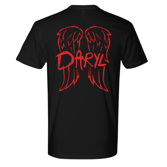 The Walking Dead Daryl Wings Sketch Adult Short Sleeve T-Shirt-1