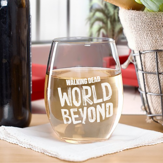 The Walking Dead: World Beyond Season 1 Logo Laser Engraved Stemless Wine Glass-0