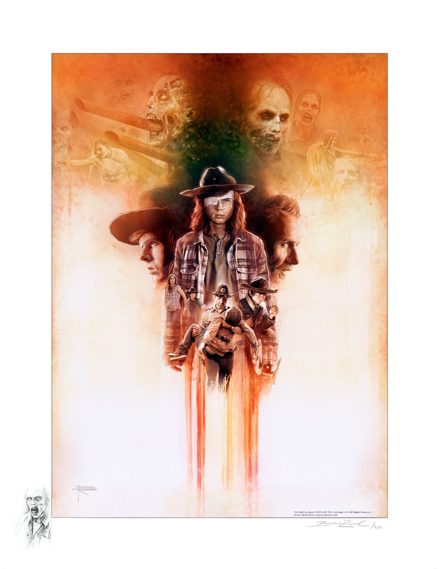 The Walking Dead First Born Remarked Watercolor Giclee by Brian Rood