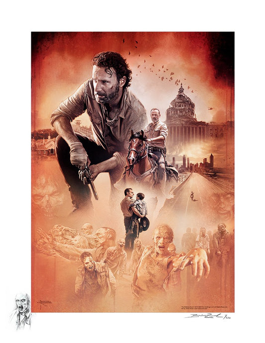 The Walking Dead Long Road Home Remarked Watercolor Giclee by Brian Rood-0